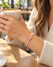 Load image into Gallery viewer, Pink Braided Cross Bracelet
