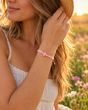 Load image into Gallery viewer, Pink Braided Cross Bracelet
