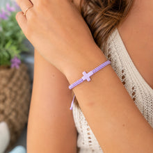 Load image into Gallery viewer, Purple Braided Cross Bracelet
