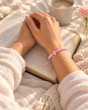 Load image into Gallery viewer, Pink Braided Cross Bracelet
