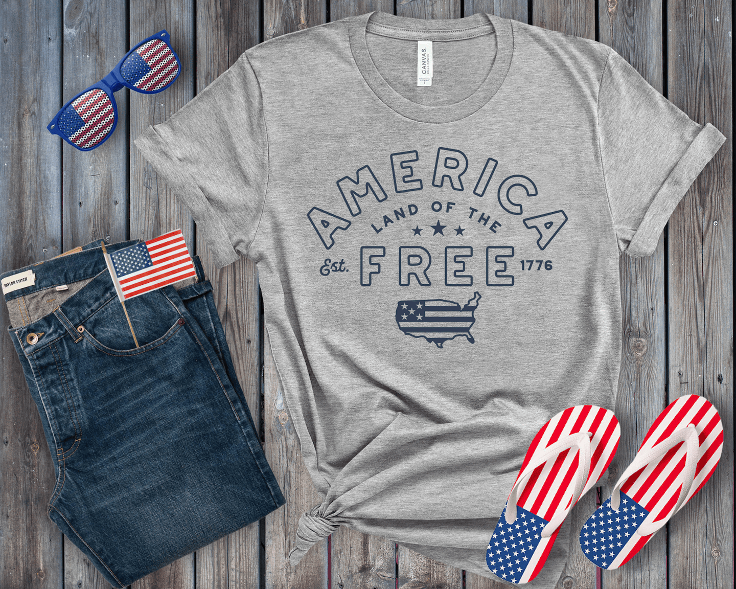 America Land of the Free Short Sleeve Shirt