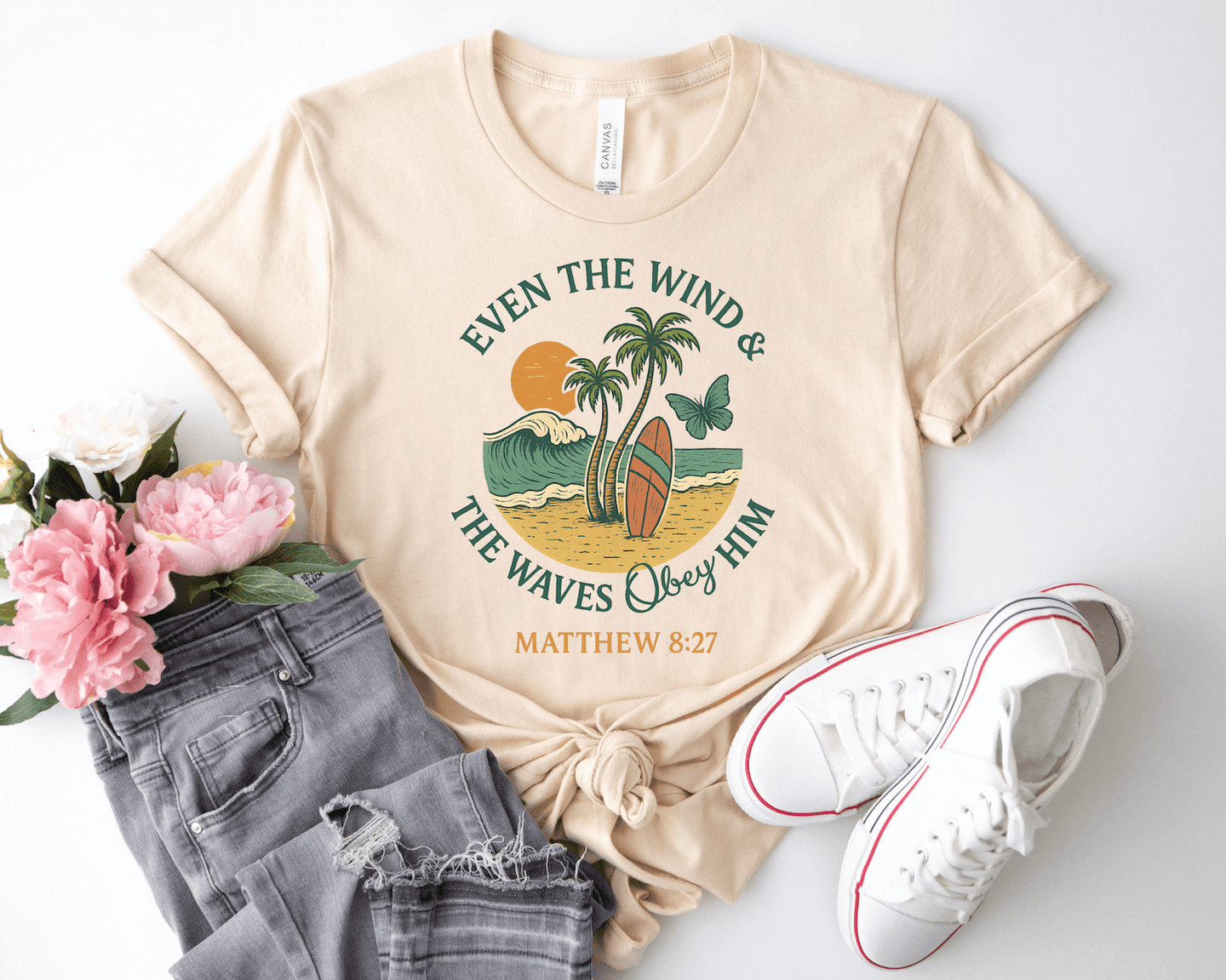 Even The Wind & The Waves Obey Him Short Sleeve Shirt
