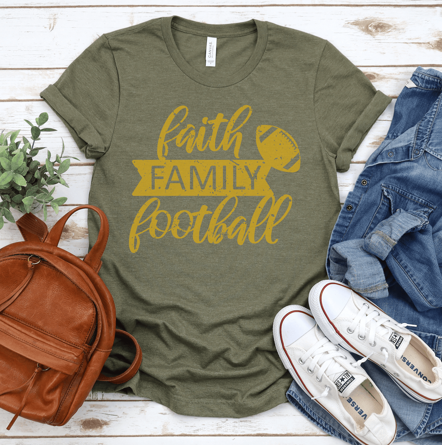Faith Family Football Short Sleeve Shirt